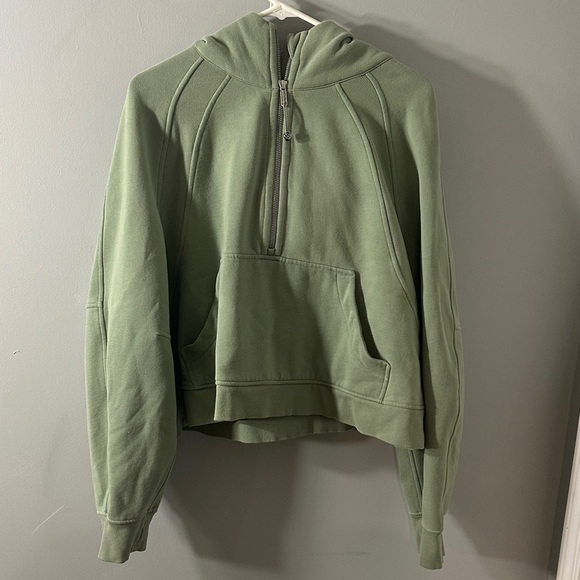 lululemon athletica Tops - Lululemon Green Scuba Oversized Half-Zip Hoodie